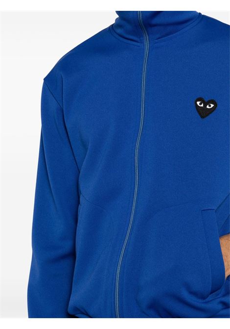 black emblem knit sweatshirt man blu COMME DES GARÇONS PLAY | AX-T256-0512